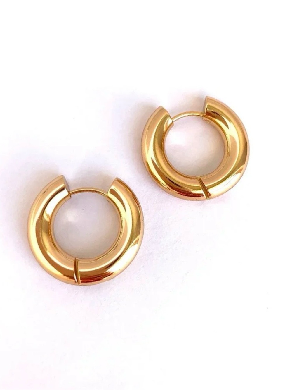 Anthropologie Polished Gold Hoop Earrings